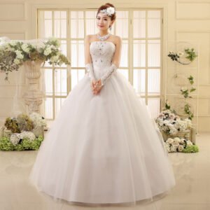 korean-style-tube-top-wedding-dress