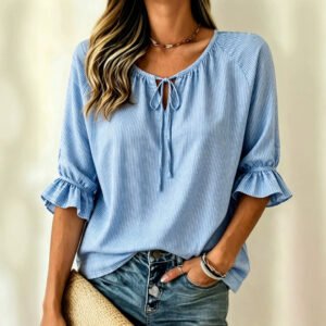 three-quarter-sleeve-top-european-and-american-style-casual-womens-wear