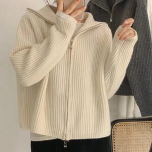 zipper-knit-cardigan-womens-fashion-loose-outer-wear-lazy-sweater-jacket-top