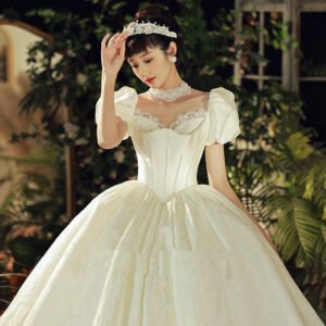 new-bridal-vintage-french-high-satin-wedding-dress